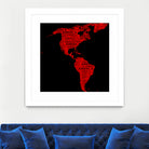 Map of continent America - illustration by Daniel Danco on GIANT ART - red vector illustration