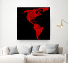 Map of continent America - illustration by Daniel Danco on GIANT ART - red vector illustration