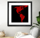 Map of continent America - illustration by Daniel Danco on GIANT ART - red vector illustration