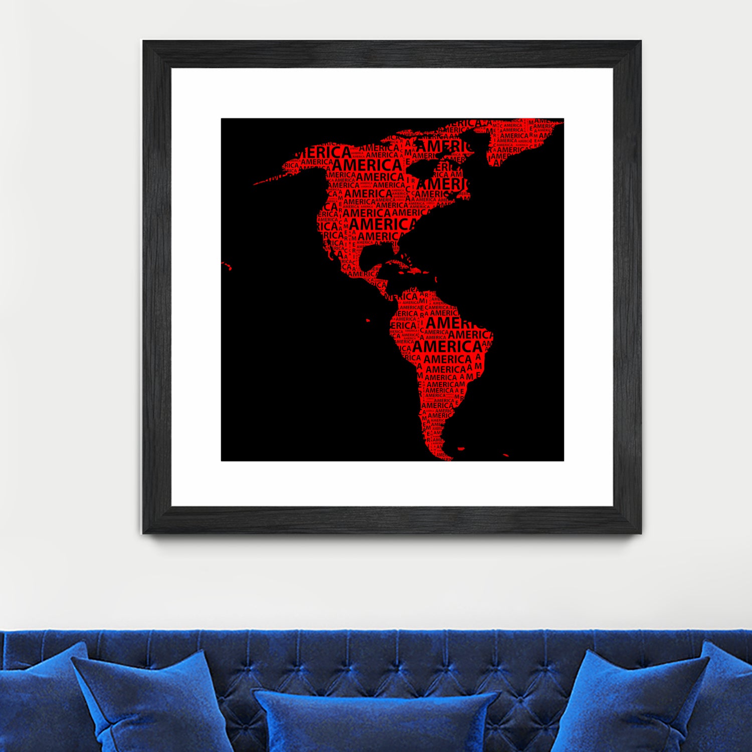 Map of continent America - illustration by Daniel Danco on GIANT ART - red vector illustration