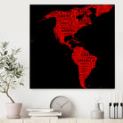 Map of continent America - illustration by Daniel Danco on GIANT ART - red vector illustration