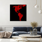 Map of continent America - illustration by Daniel Danco on GIANT ART - red vector illustration