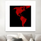 Map of continent America - illustration by Daniel Danco on GIANT ART - red vector illustration