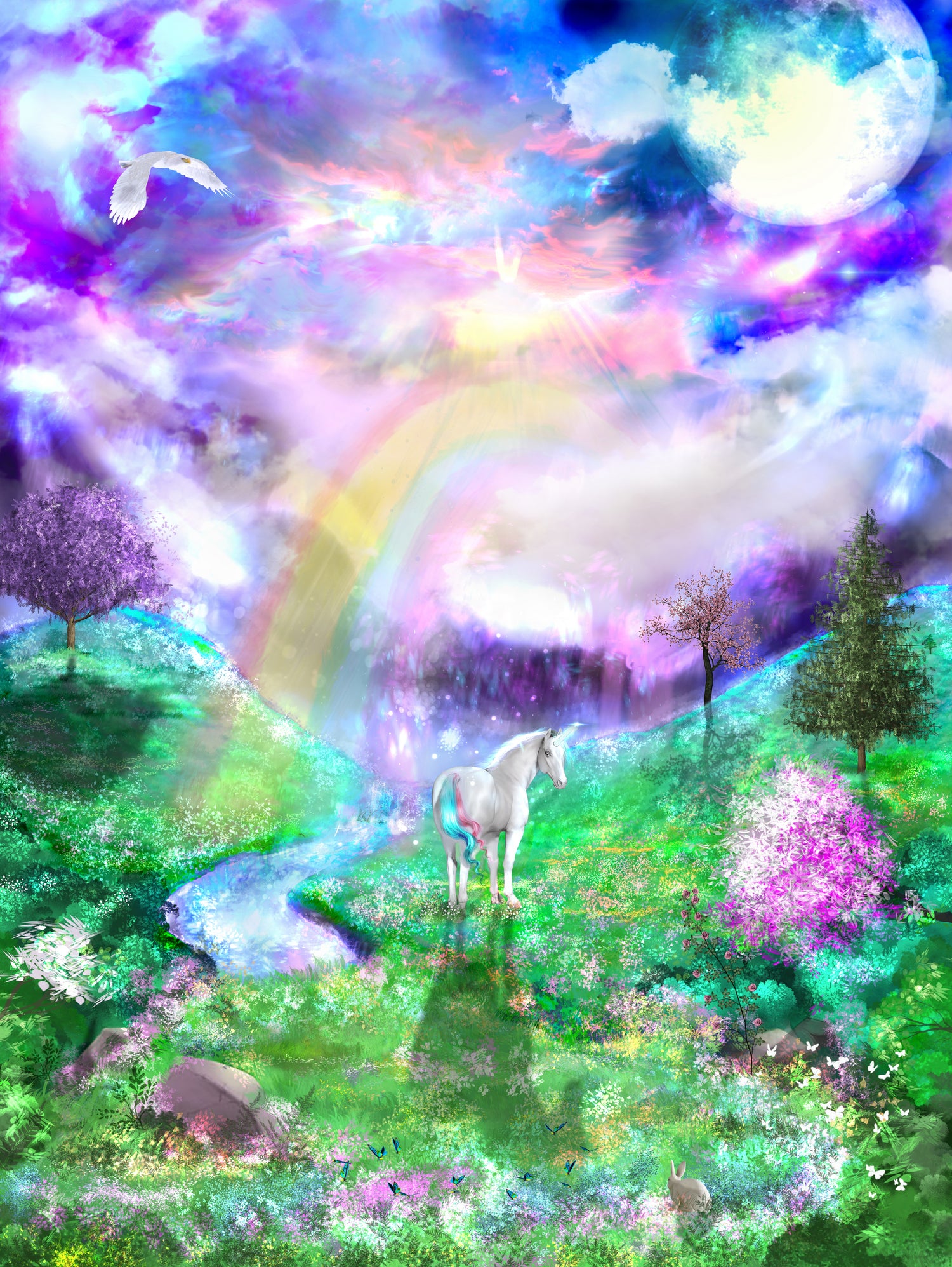 Last Unicorn by Todd Jumper on GIANT ART - fuchsia digital painting