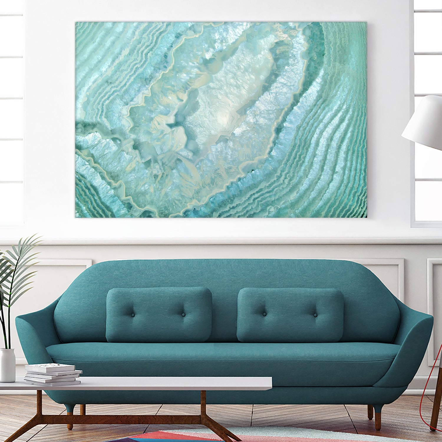 Aquamarine Pastel and Teal Agate Crystal by Mar Cantón on GIANT ART - white digital painting