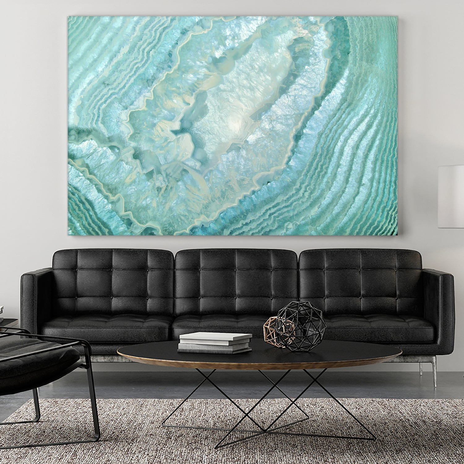 Aquamarine Pastel and Teal Agate Crystal by Mar Cantón on GIANT ART - white digital painting