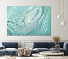 Aquamarine Pastel and Teal Agate Crystal by Mar Cantón on GIANT ART - white digital painting