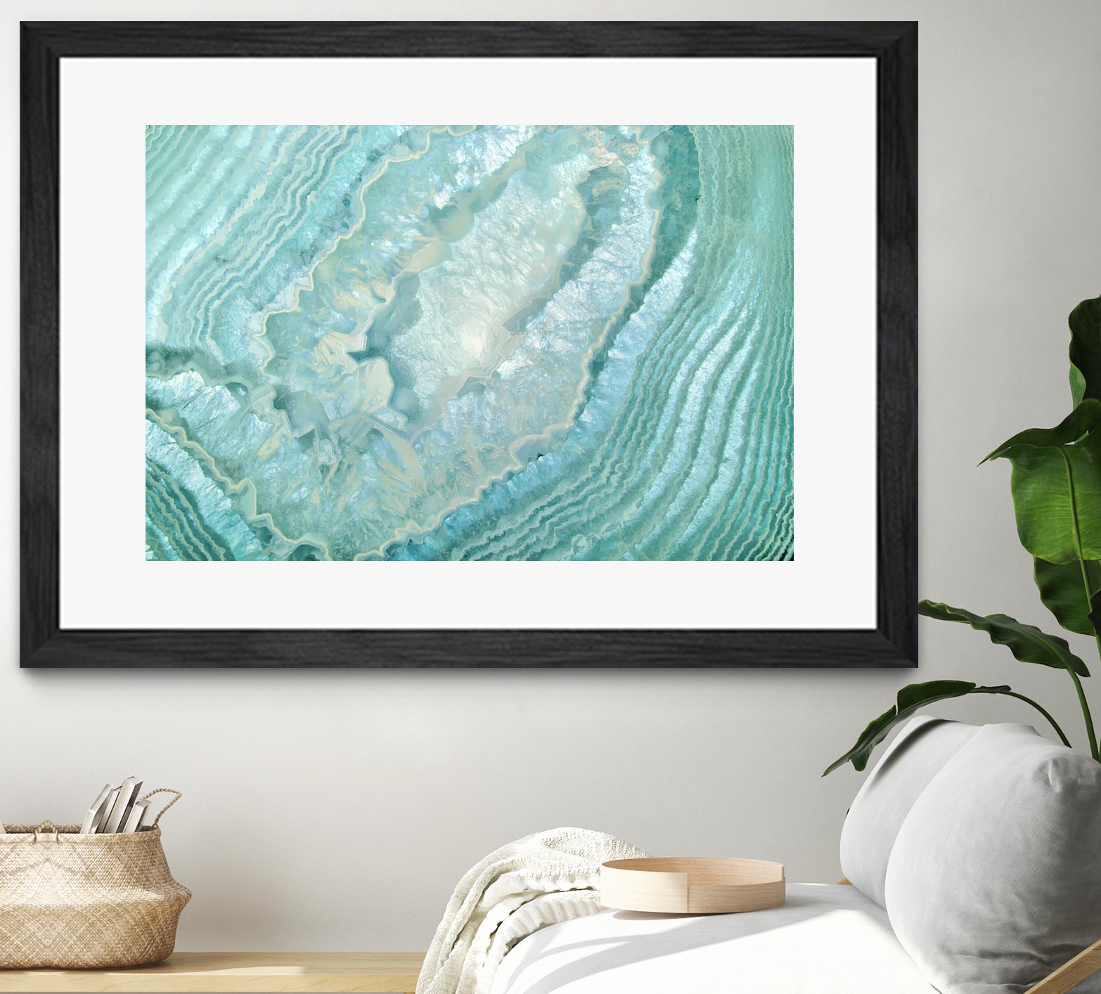 Aquamarine Pastel and Teal Agate Crystal by Mar Cantón on GIANT ART - white digital painting