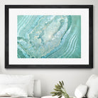 Aquamarine Pastel and Teal Agate Crystal by Mar Cantón on GIANT ART - white digital painting