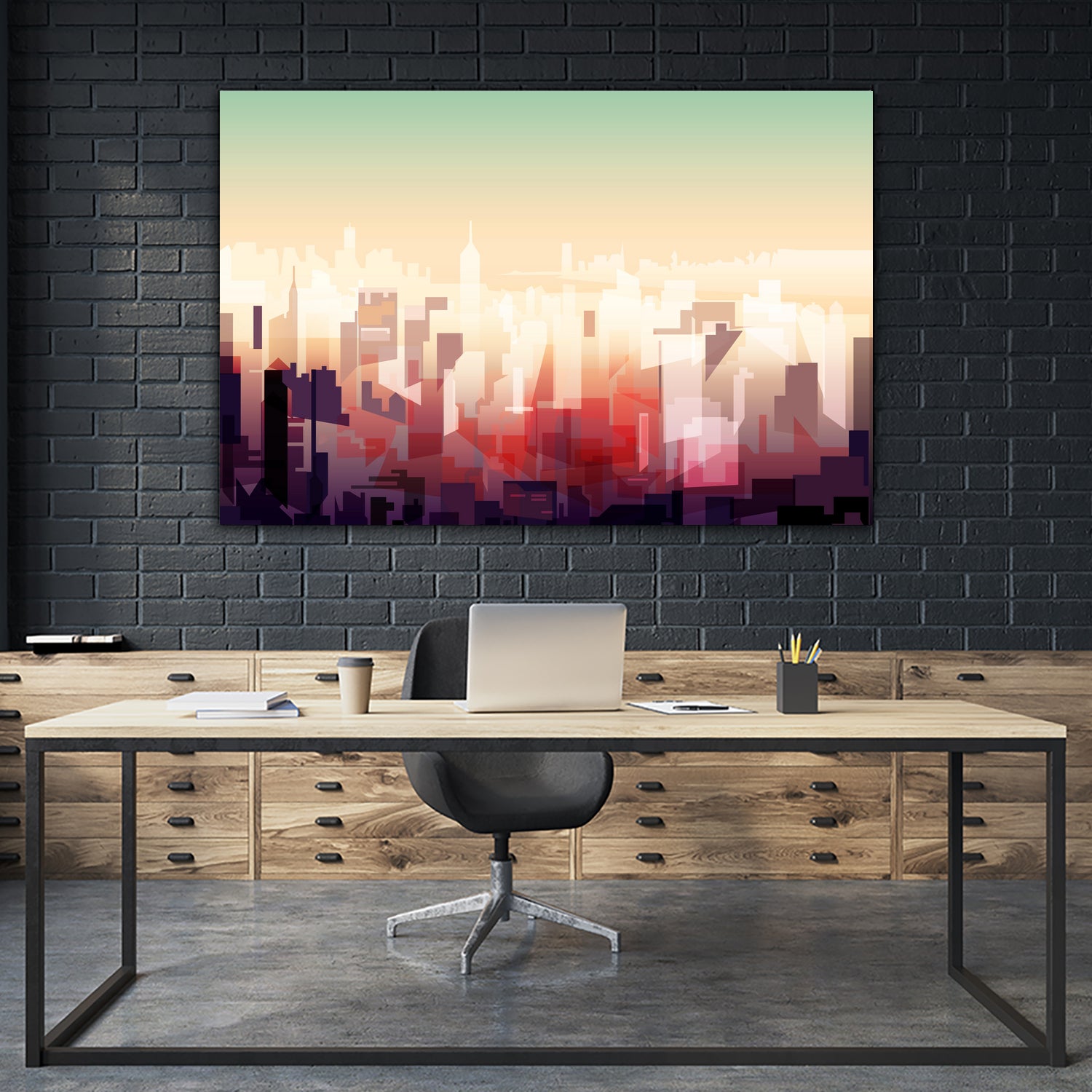 New-york Skyline by phil bocard on GIANT ART - yellow digital drawing