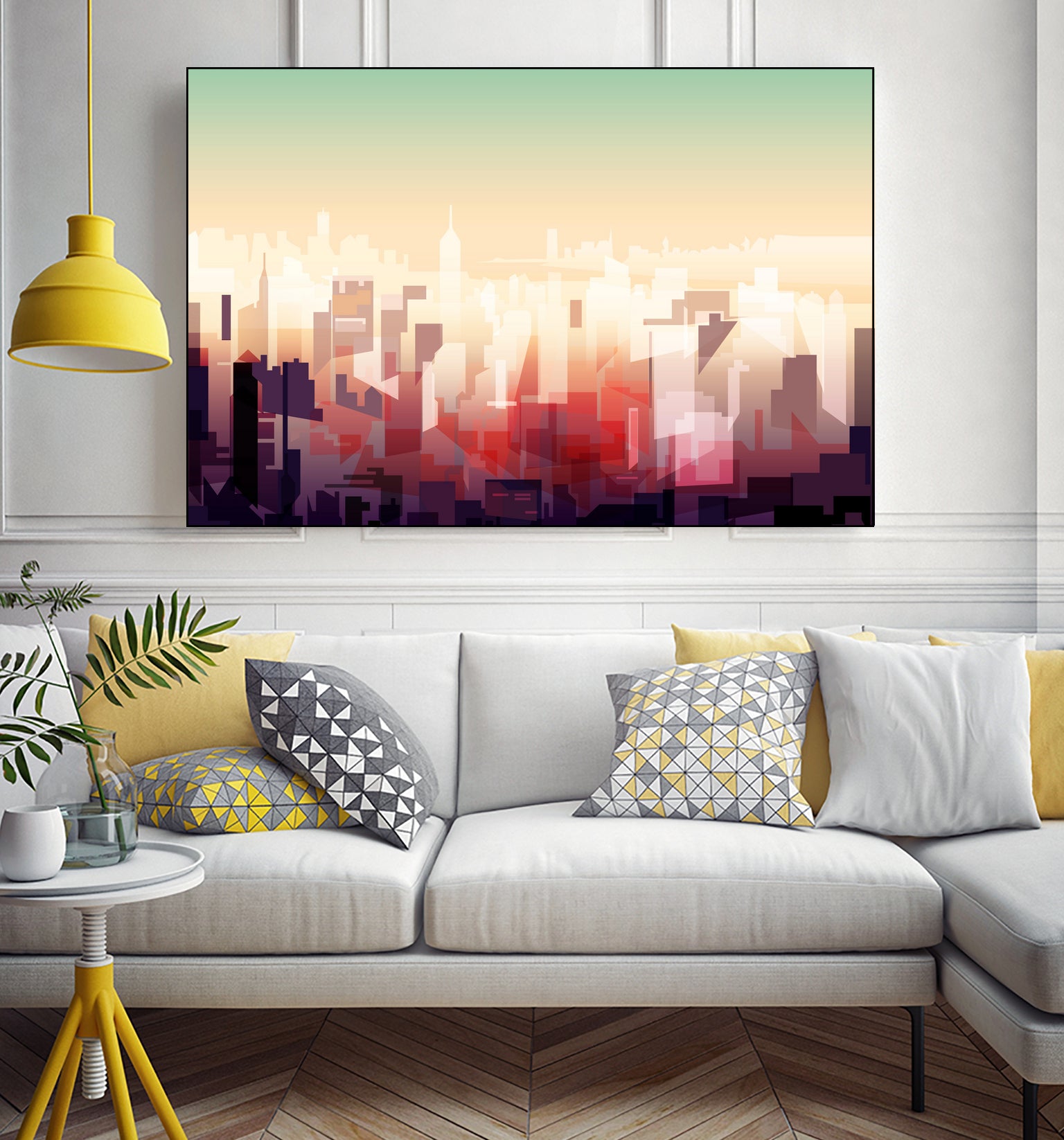 New-york Skyline by phil bocard on GIANT ART - yellow digital drawing