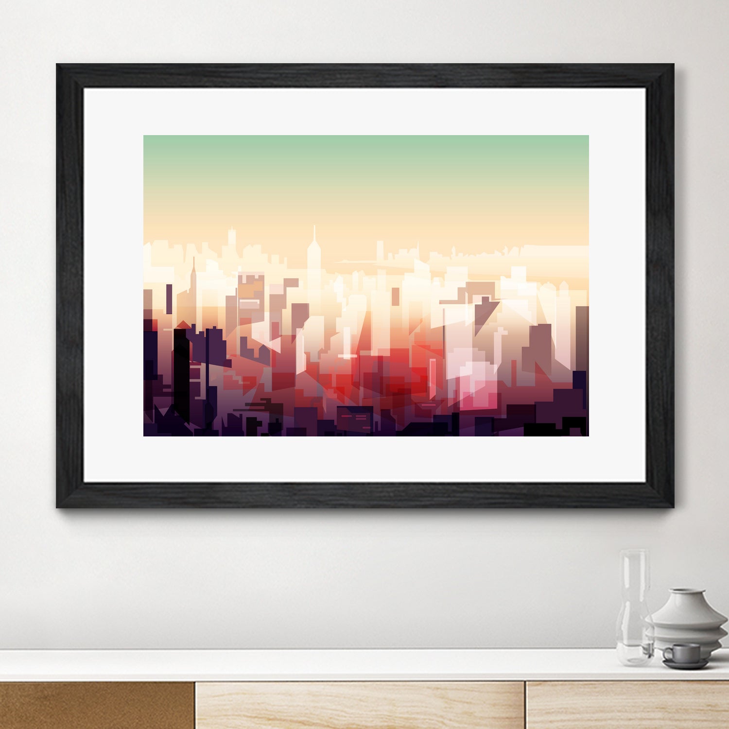 New-york Skyline by phil bocard on GIANT ART - yellow digital drawing