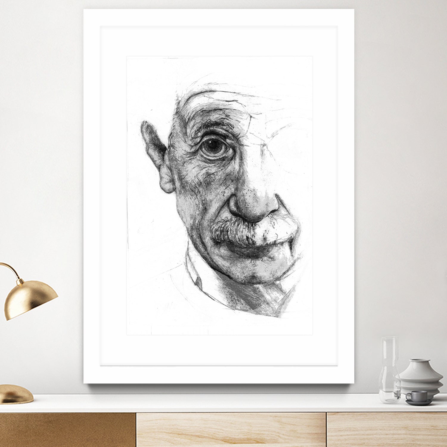 Einstein illustration by Charlotte Johnson on GIANT ART - gray digital drawing