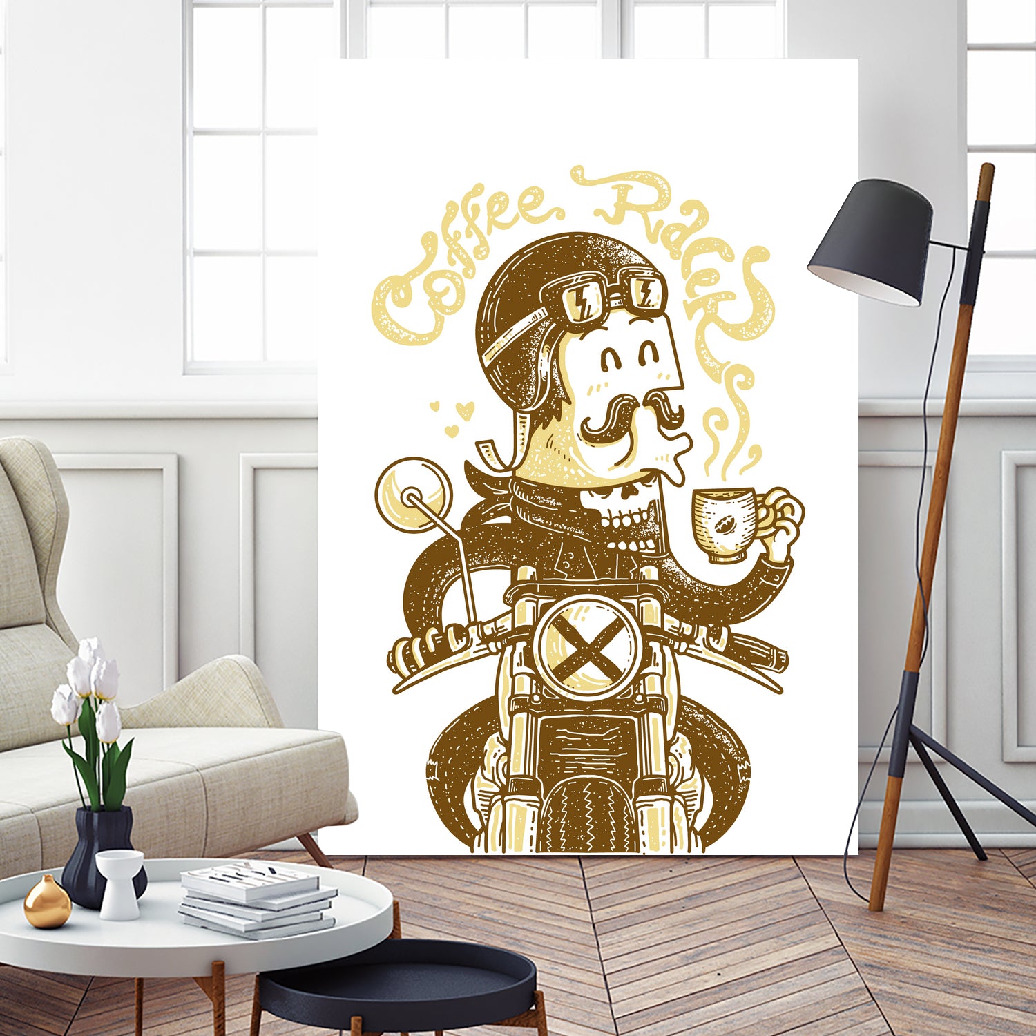 78 Coffee Racer by Afif Quilimo on GIANT ART - white digital drawing