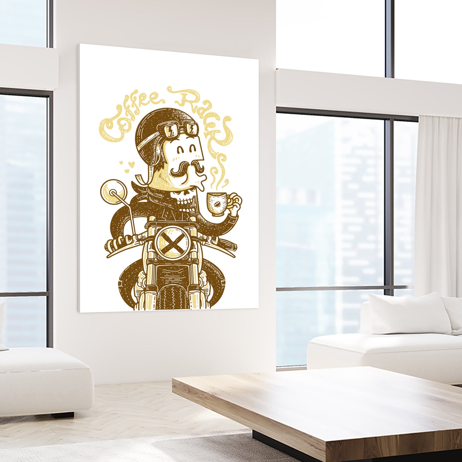 78 Coffee Racer by Afif Quilimo on GIANT ART - white digital drawing