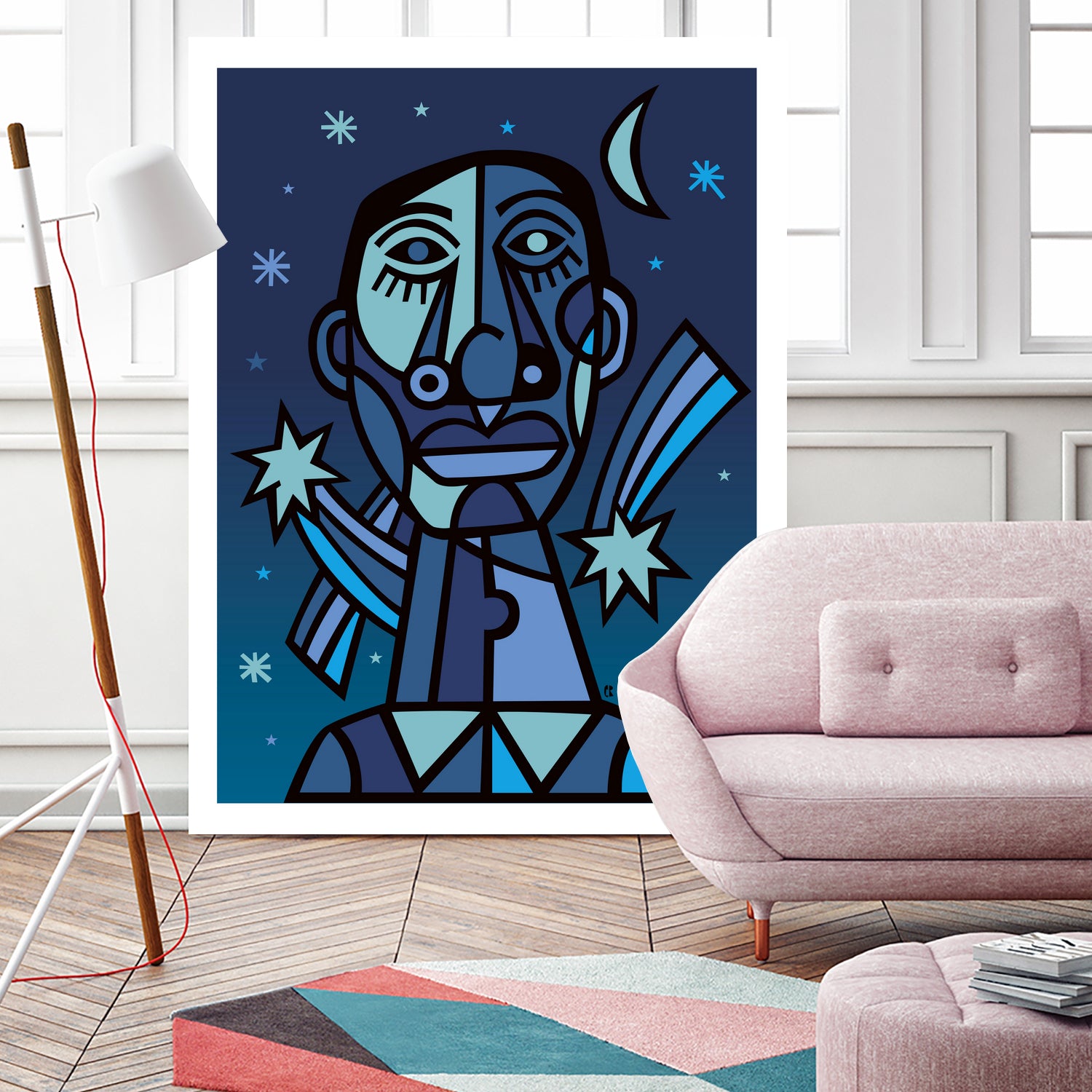 Noche estrellada by Carlos Joaquin Ramirez Fernandez on GIANT ART - blue digital drawing