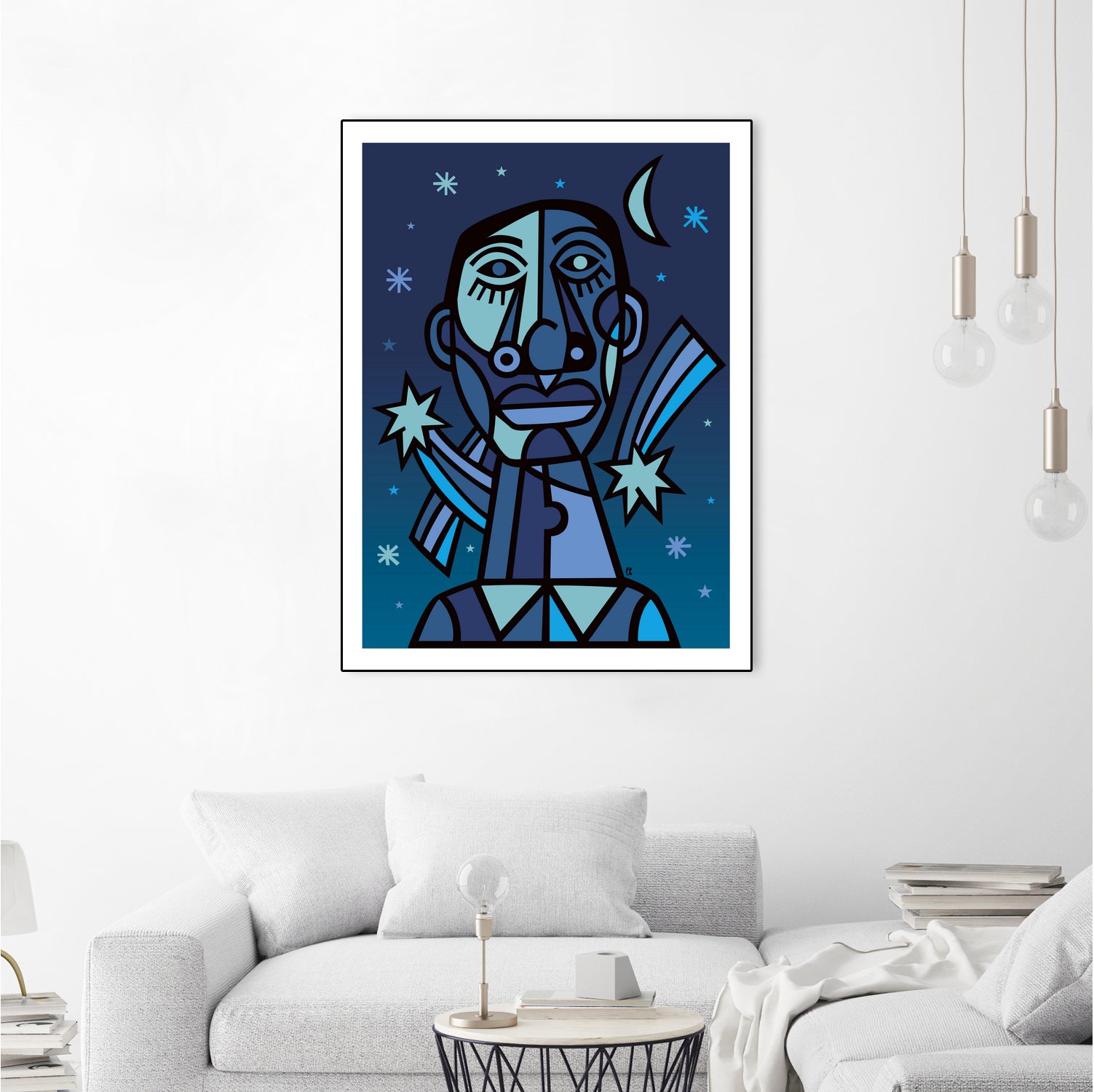 Noche estrellada by Carlos Joaquin Ramirez Fernandez on GIANT ART - blue digital drawing