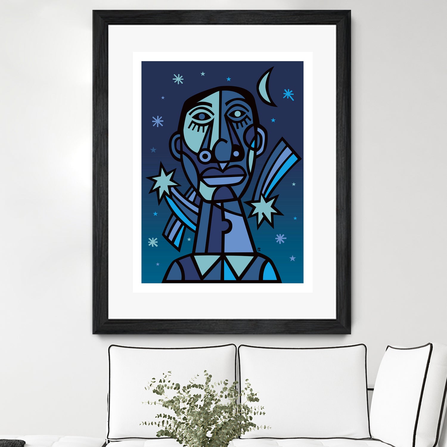 Noche estrellada by Carlos Joaquin Ramirez Fernandez on GIANT ART - blue digital drawing