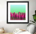 Vibrant Sunrise Cactus Landscape Glitch by Brigitte Carre on GIANT ART - green digital painting