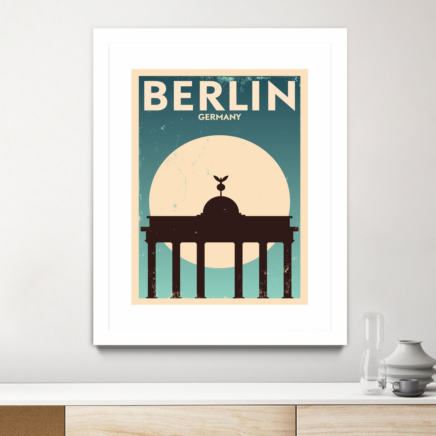 Retro Berlin Poster by Kursat Unsal on GIANT ART - white vector illustration