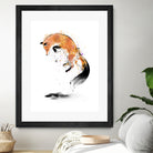 Red Fox jumping into Snow by Antonio Camarena on GIANT ART - white digital painting