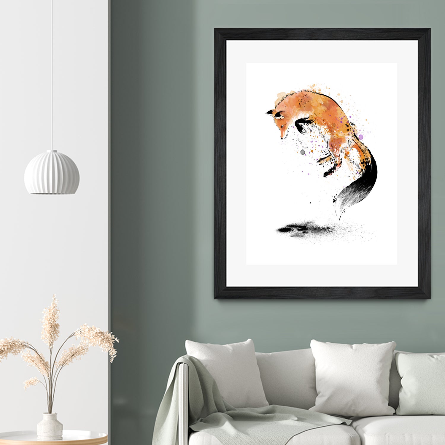 Red Fox jumping into Snow by Antonio Camarena on GIANT ART - white digital painting