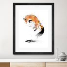 Red Fox jumping into Snow by Antonio Camarena on GIANT ART - white digital painting