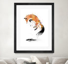 Red Fox jumping into Snow by Antonio Camarena on GIANT ART - white digital painting