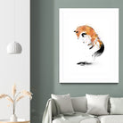 Red Fox jumping into Snow by Antonio Camarena on GIANT ART - white digital painting