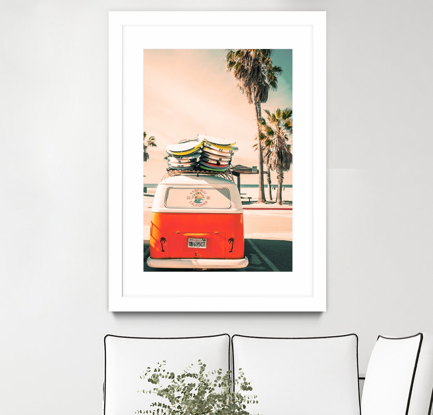 California Surf Mini Van by Jennifer Colomb on GIANT ART - orange photo illustration