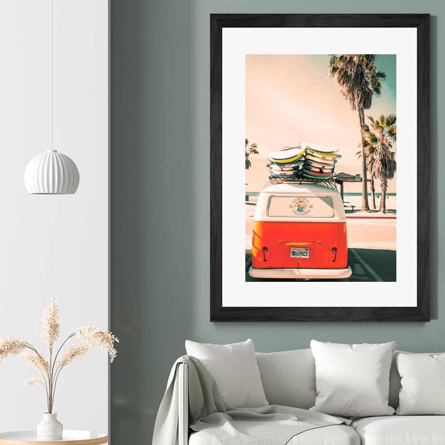 California Surf Mini Van by Jennifer Colomb on GIANT ART - orange photo illustration