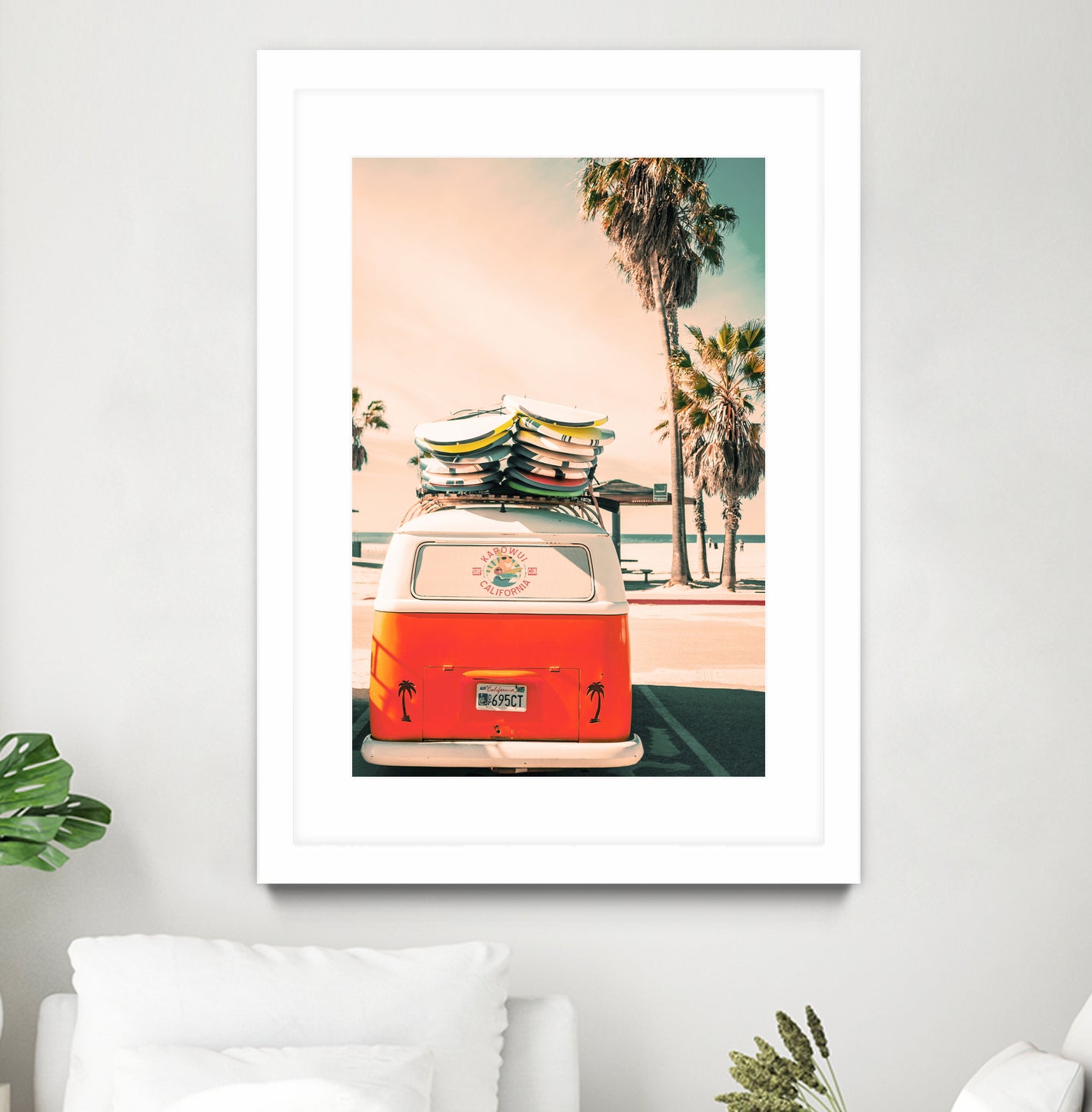 California Surf Mini Van by Jennifer Colomb on GIANT ART - orange photo illustration