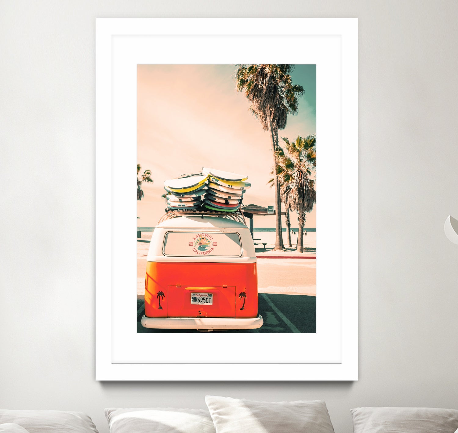 California Surf Mini Van by Jennifer Colomb on GIANT ART - orange photo illustration