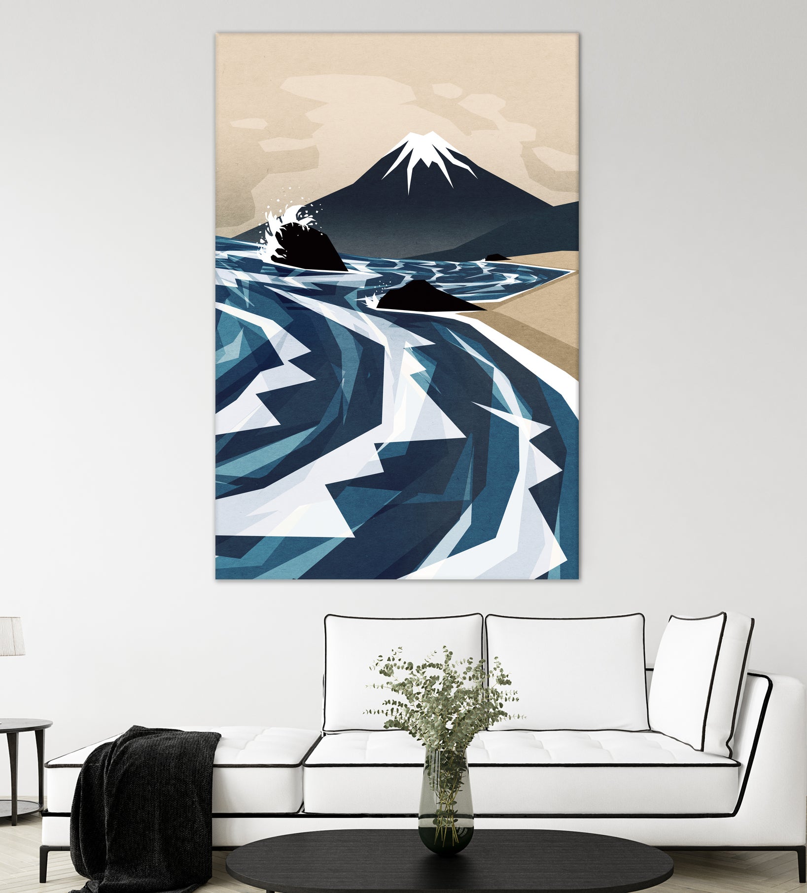 Breaking the waves by Sjoerd Piepenbrink on GIANT ART - blue digital painting