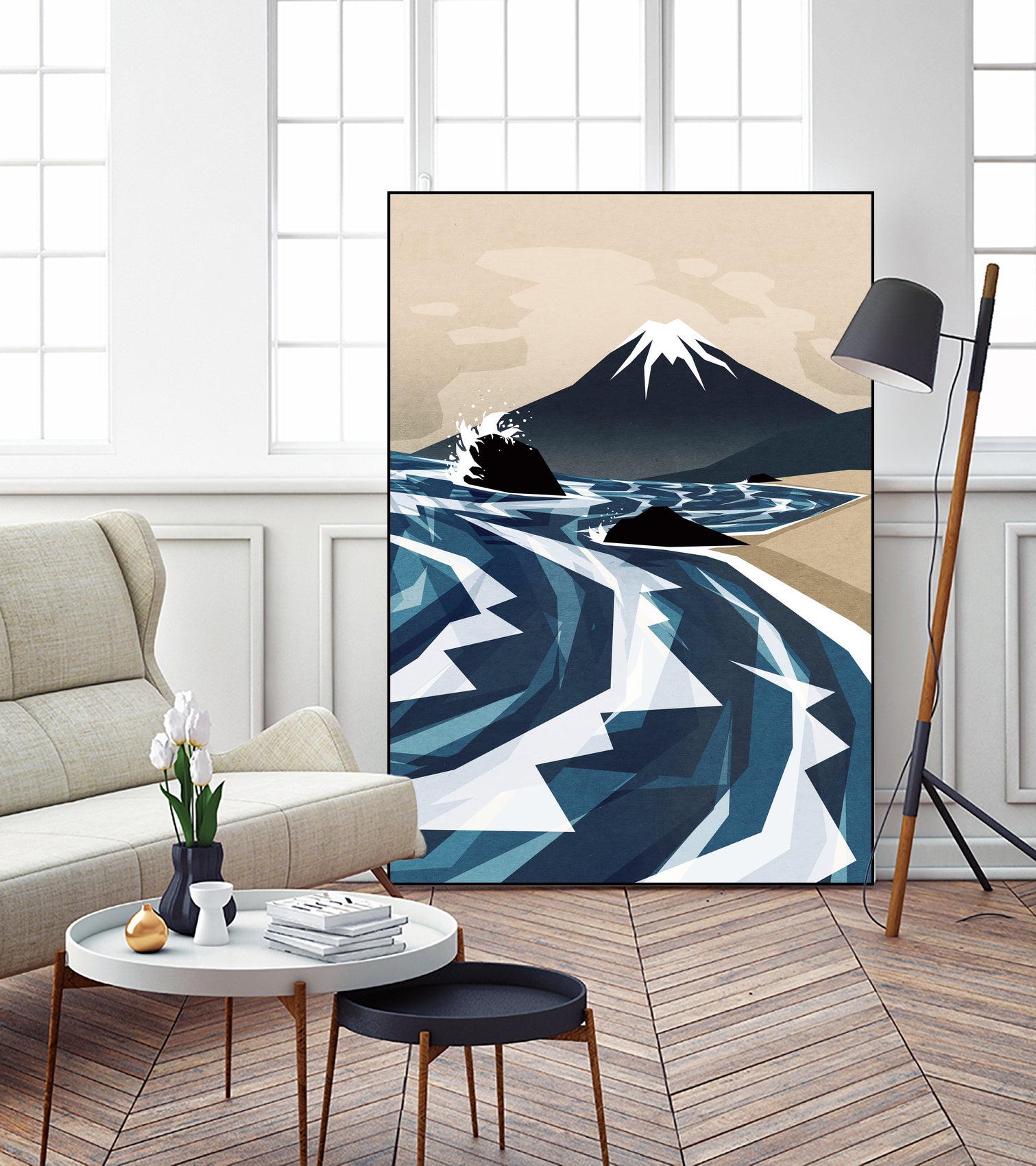 Breaking the waves by Sjoerd Piepenbrink on GIANT ART - blue digital painting