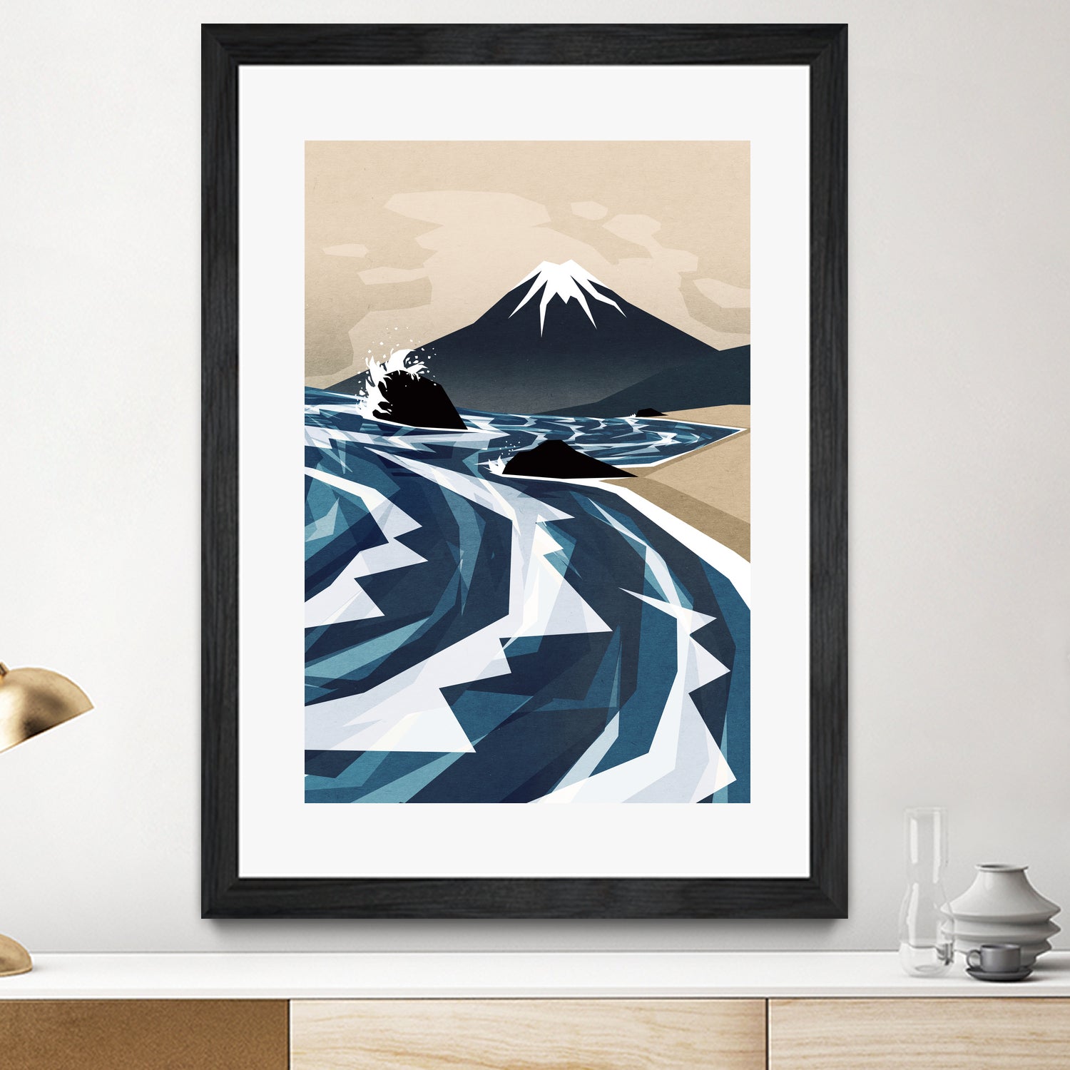 Breaking the waves by Sjoerd Piepenbrink on GIANT ART - blue digital painting