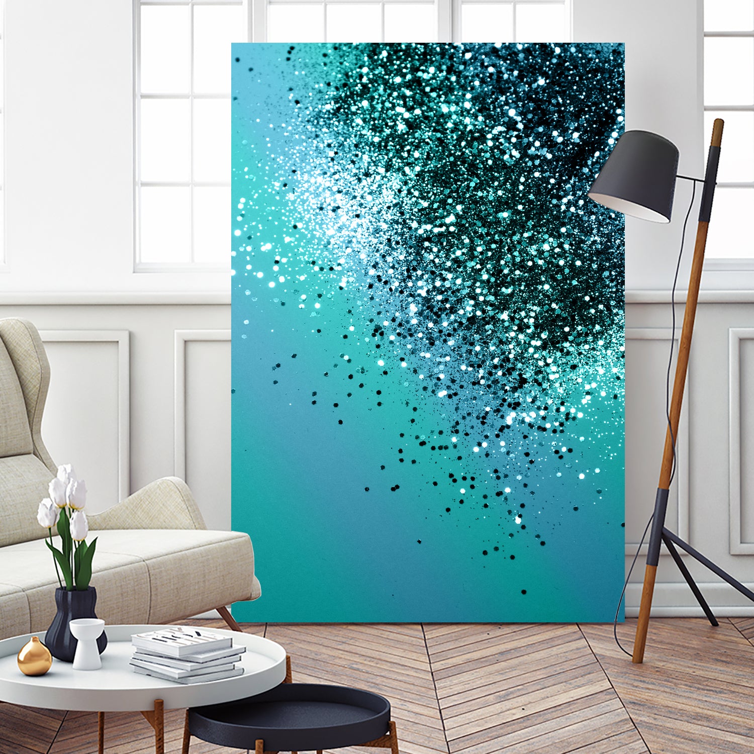 Aqua Blue OCEAN Glitter #1 #shiny #decor #art by Anita & Bella Jantz on GIANT ART - blue photo manipulation