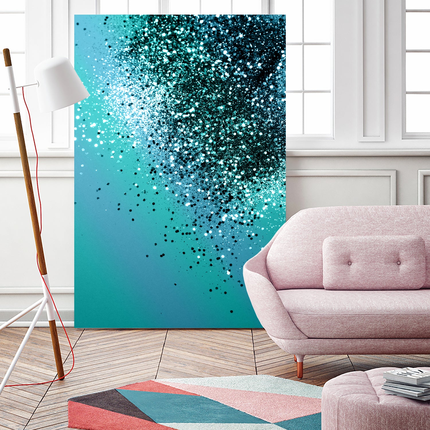 Aqua Blue OCEAN Glitter #1 #shiny #decor #art by Anita & Bella Jantz on GIANT ART - blue photo manipulation