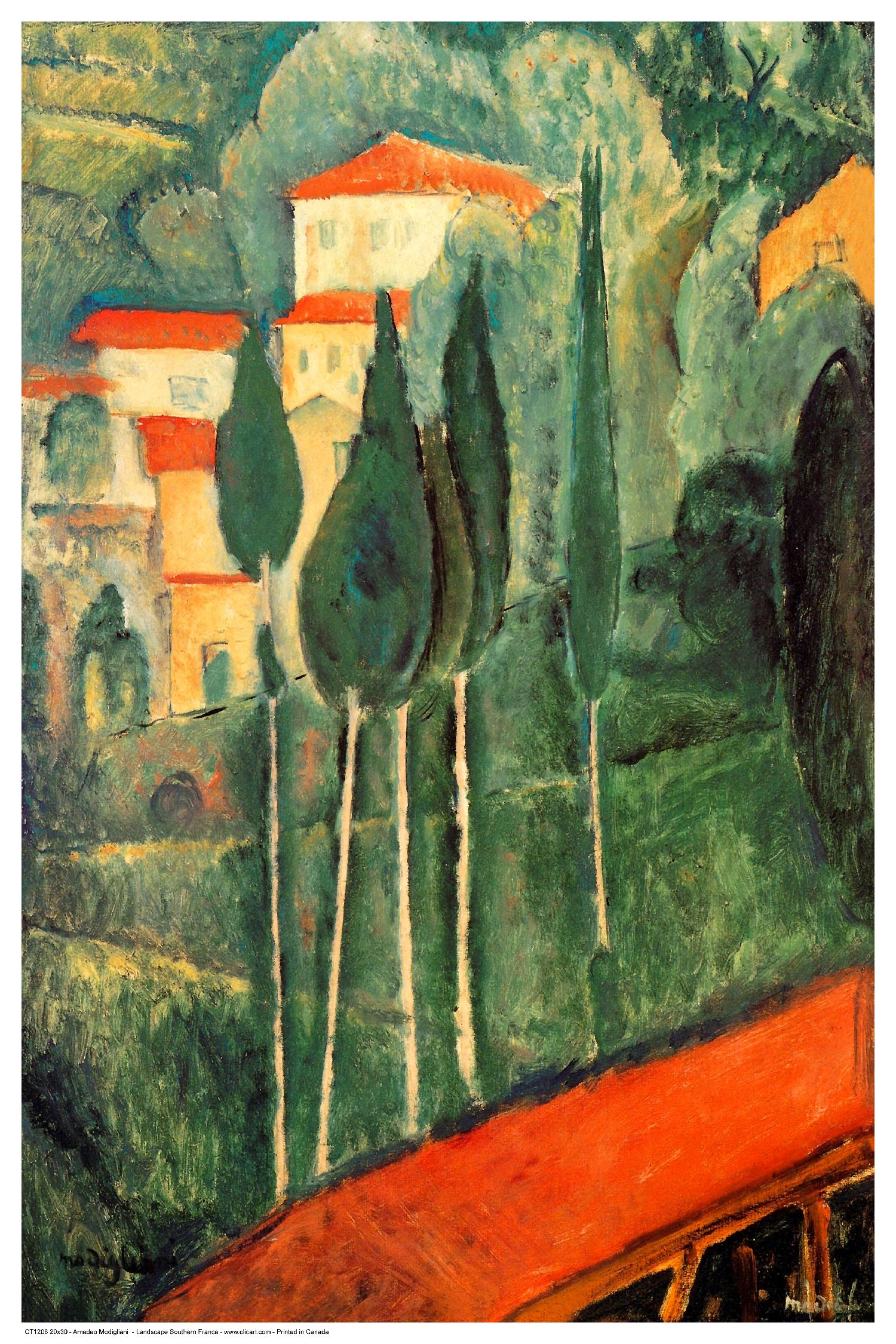 Landscape Southern France by Amedeo Modigliani on GIANT ART - green master