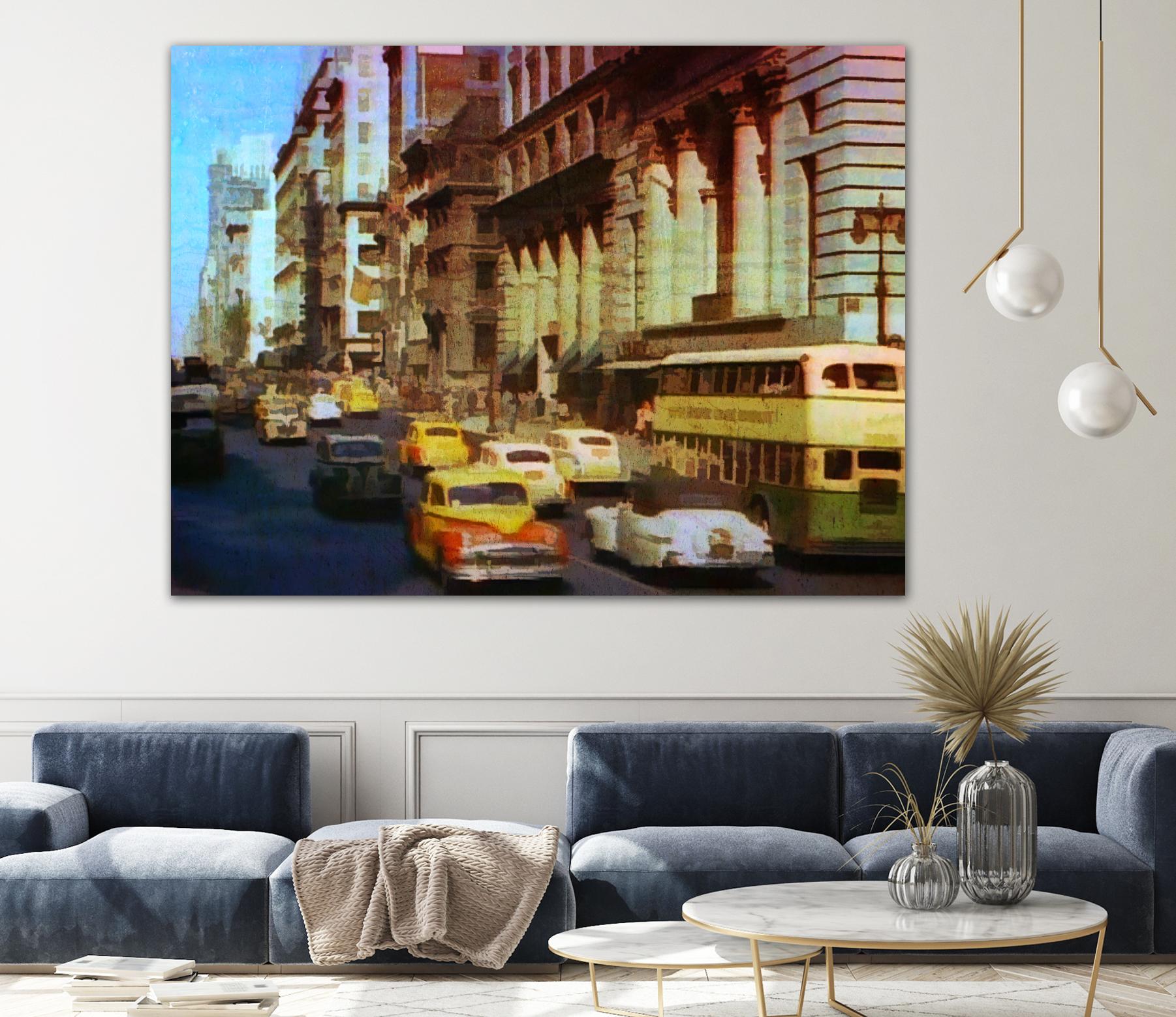 New York 1949 - 5 by Jean-François Dupuis on GIANT ART - beige architecture automobile
