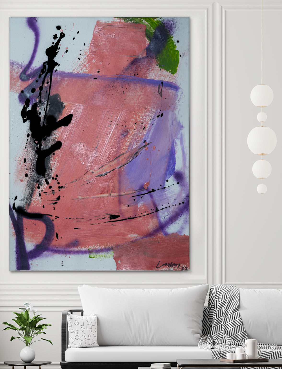 Pink Rage No 3 by Janet London on GIANT ART - coral pink abstract