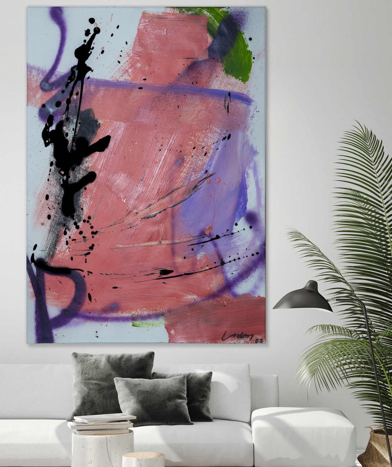 Pink Rage No 3 by Janet London on GIANT ART - coral pink abstract