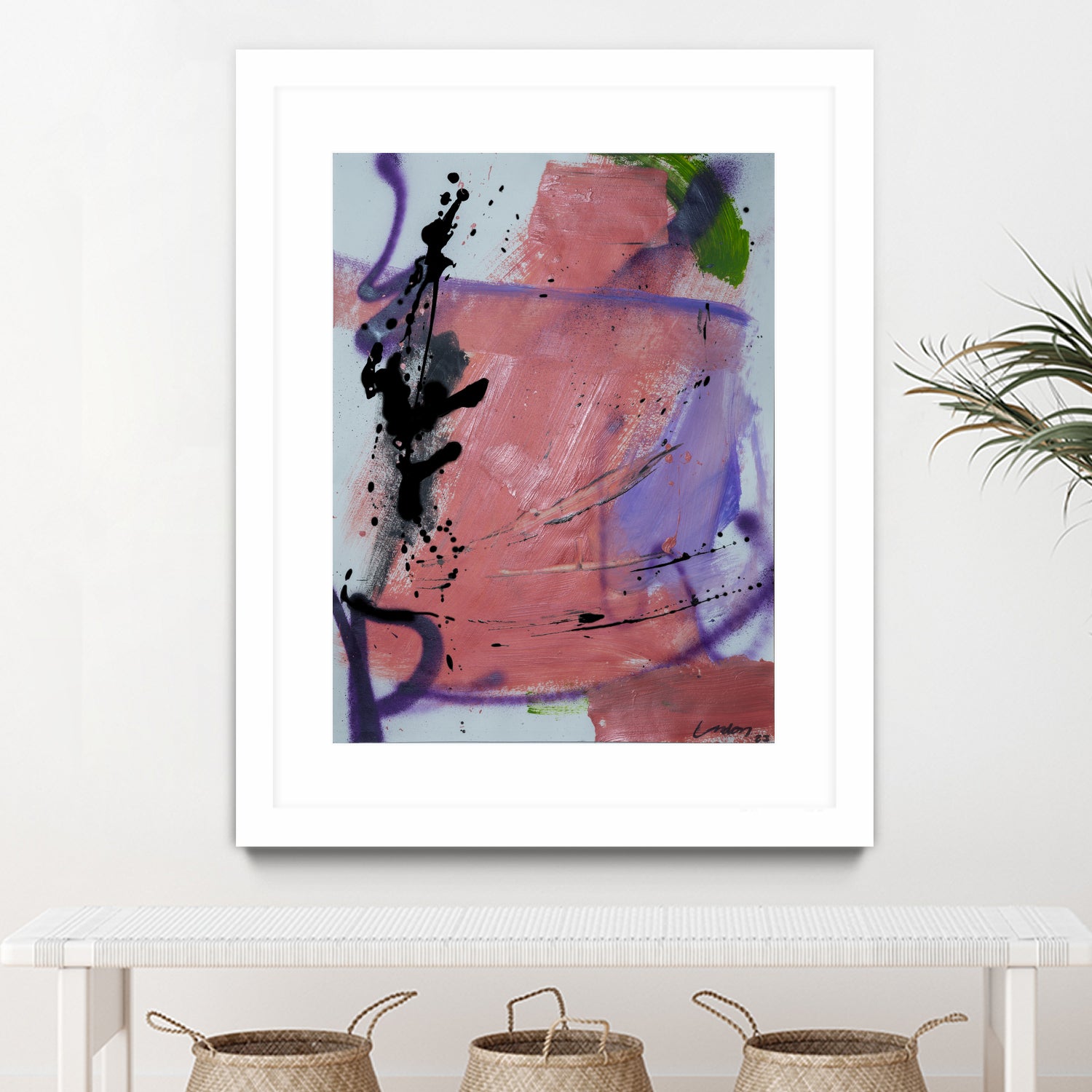 Pink Rage No 3 by Janet London on GIANT ART - coral pink abstract