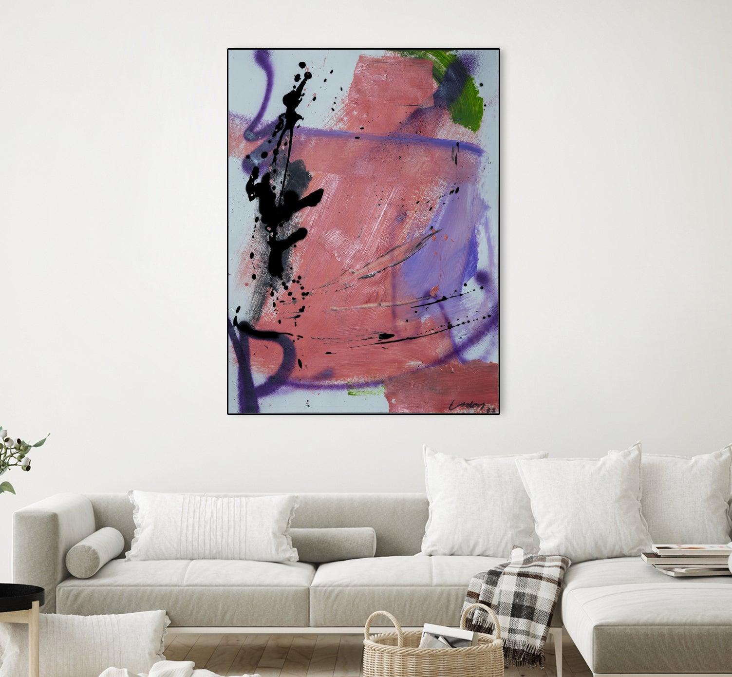 Pink Rage No 3 by Janet London on GIANT ART - coral pink abstract