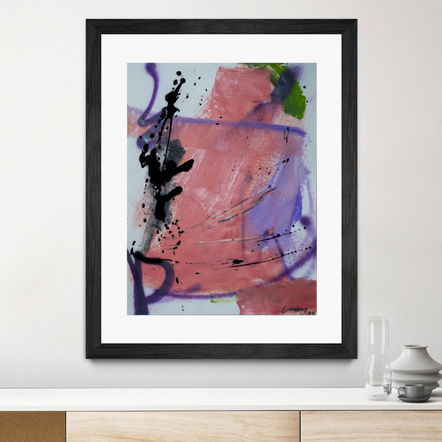 Pink Rage No 3 by Janet London on GIANT ART - coral pink abstract