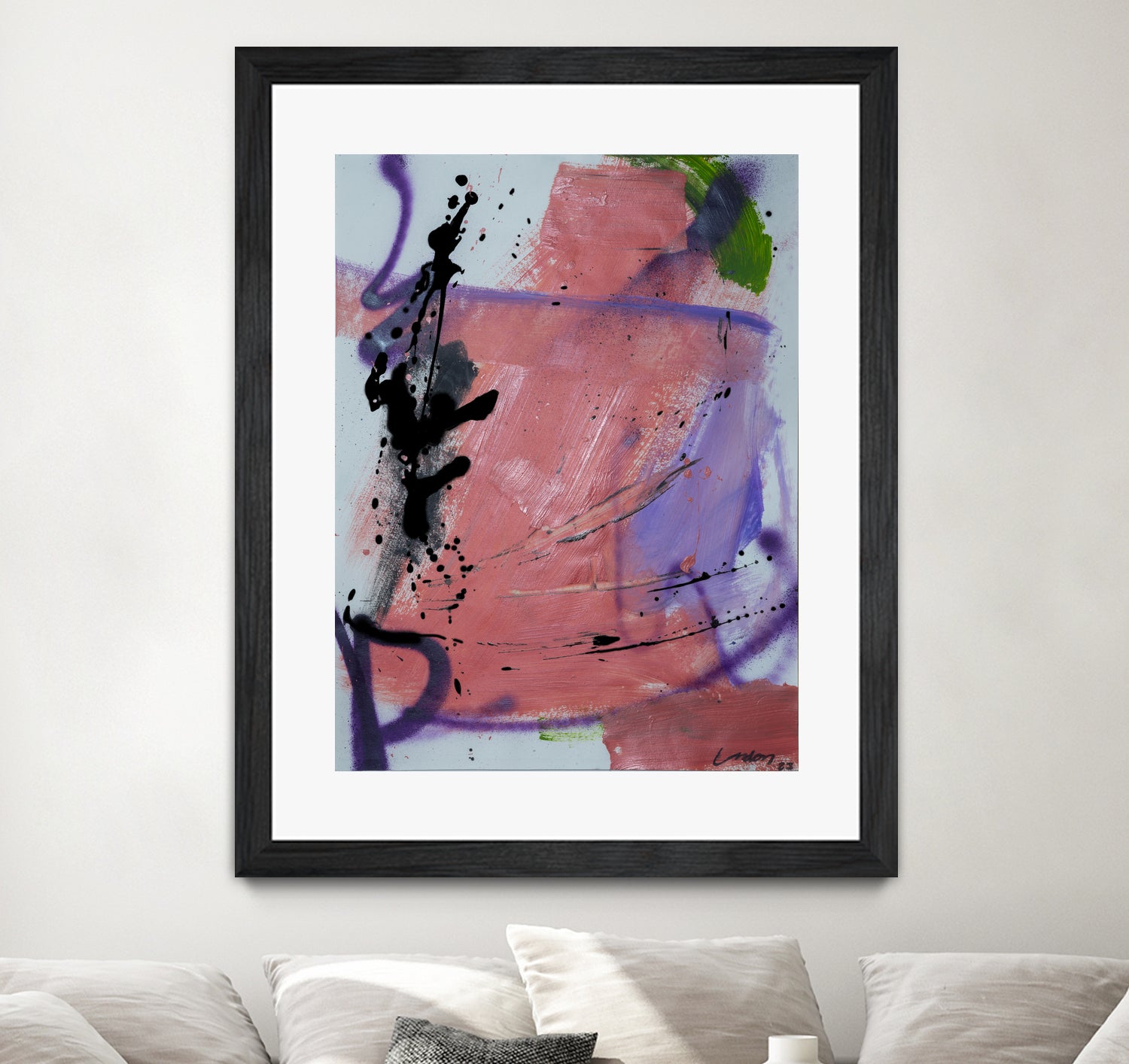 Pink Rage No 3 by Janet London on GIANT ART - coral pink abstract