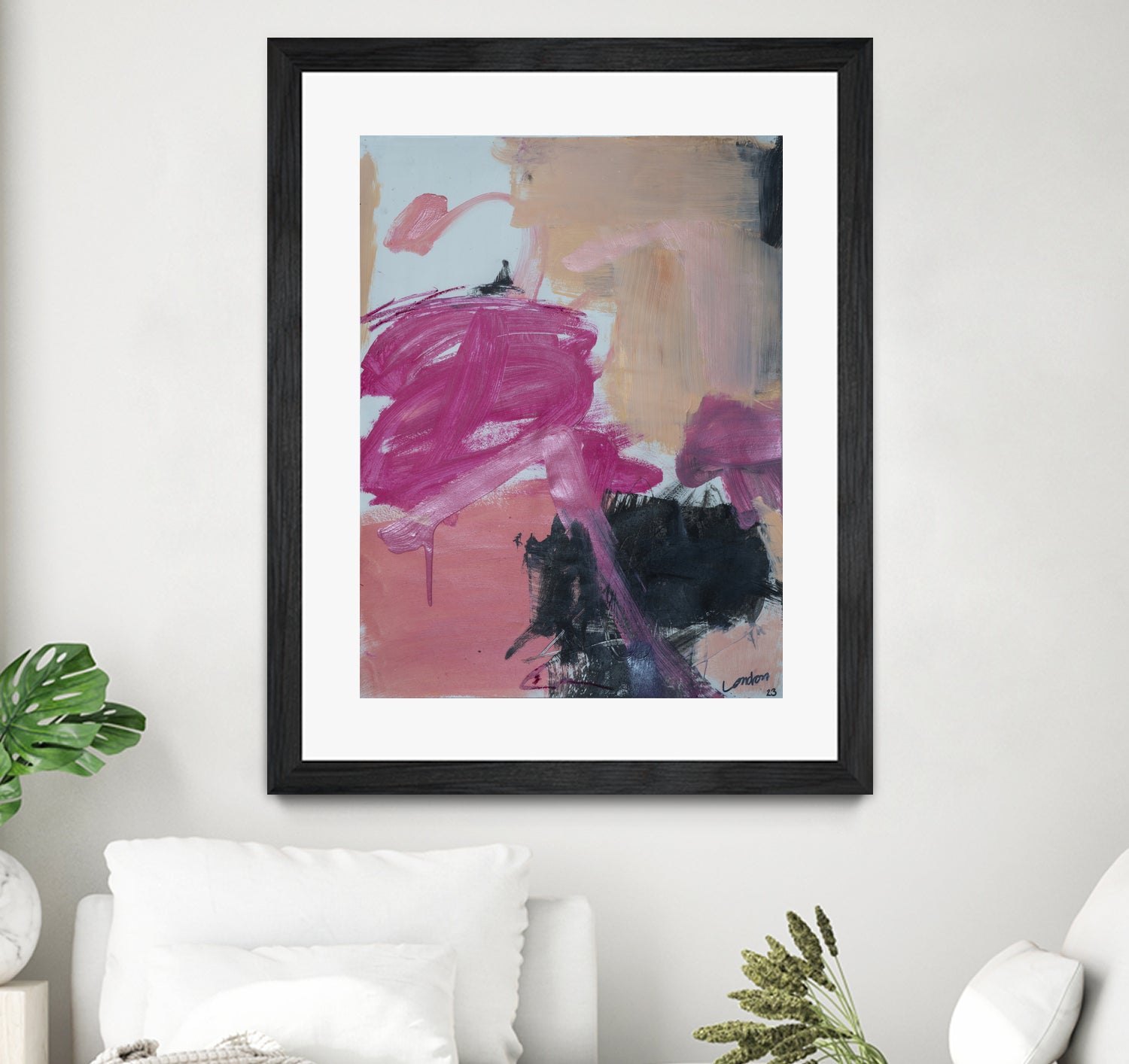 Pink Meltdown by Janet London on GIANT ART - black abstract