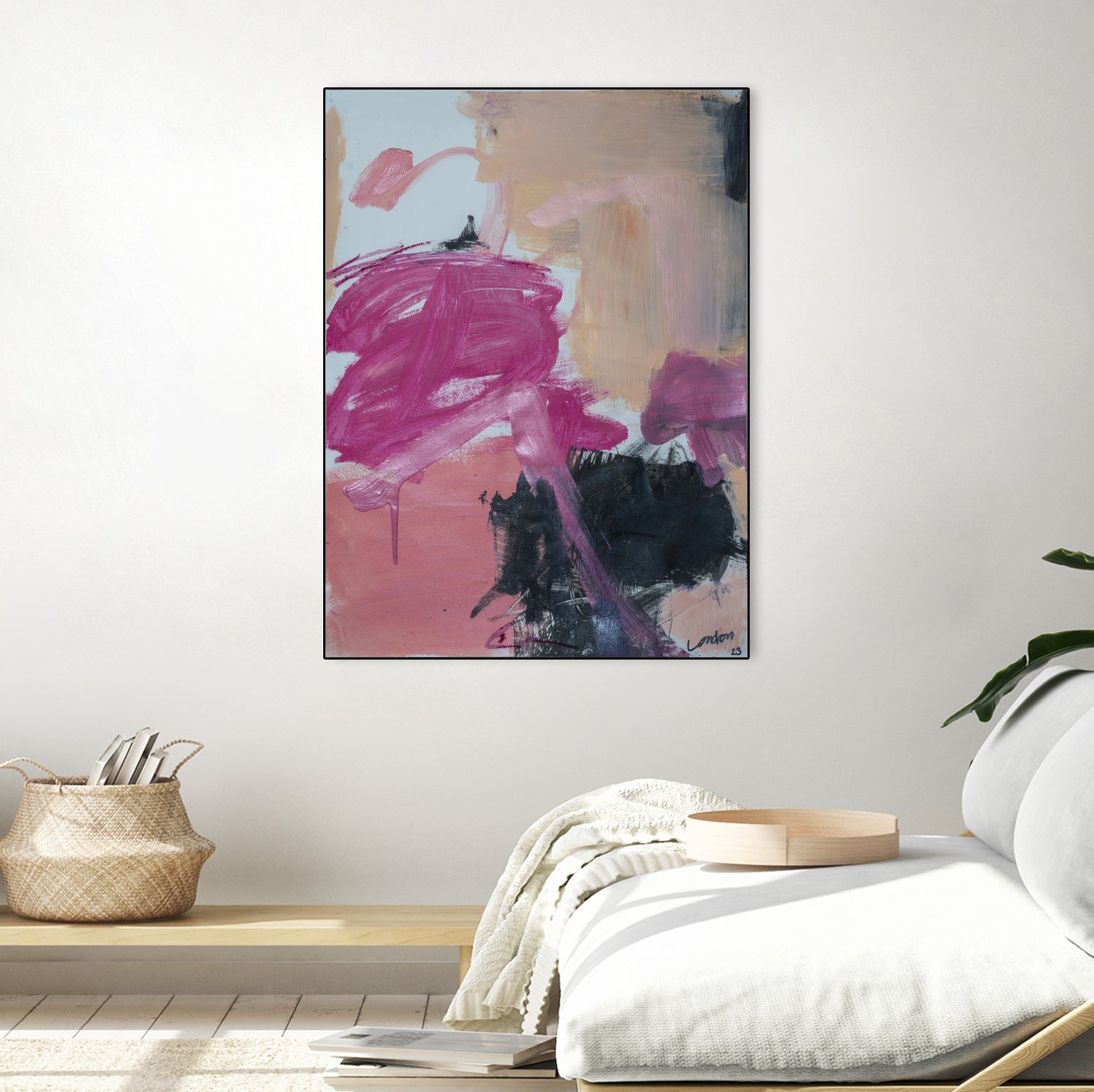 Pink Meltdown by Janet London on GIANT ART - black abstract