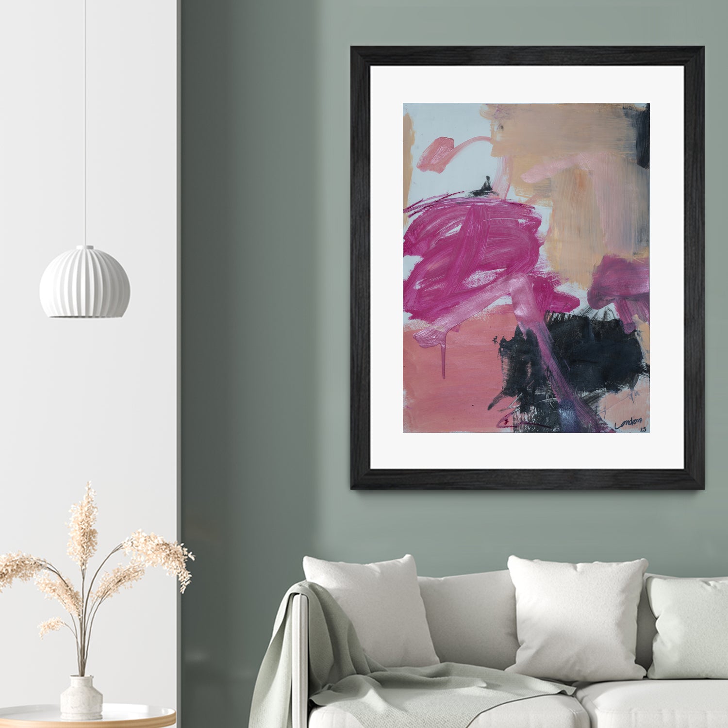 Pink Meltdown by Janet London on GIANT ART - black abstract