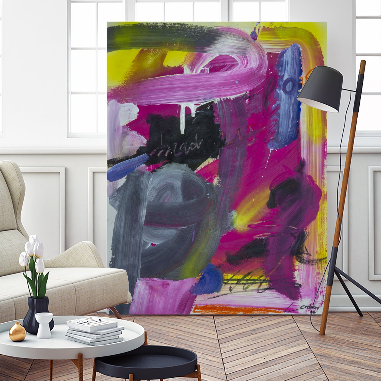 The Madness of Love by Janet London on GIANT ART - fluo pink abstract